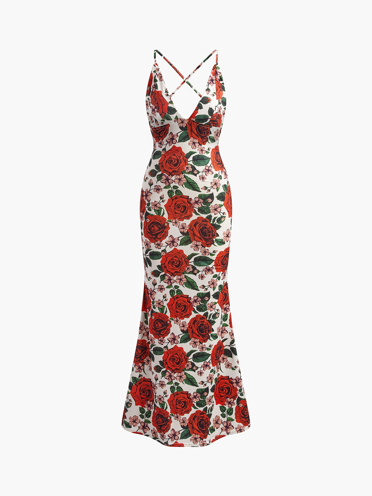 Backless Floral Long Dress