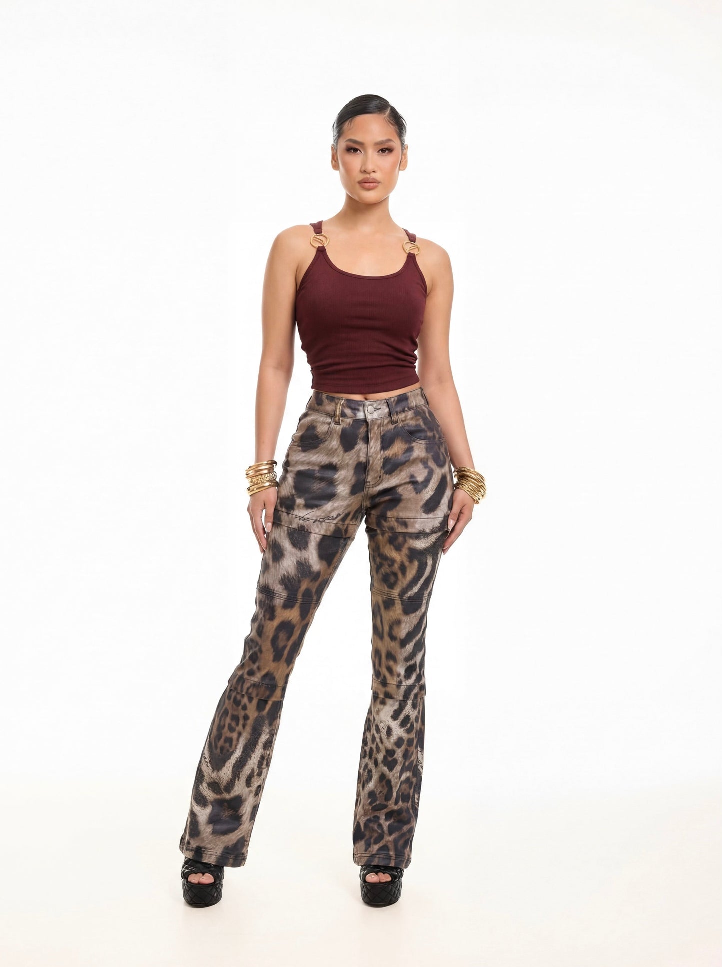 Morph Denim Pants - Leopard