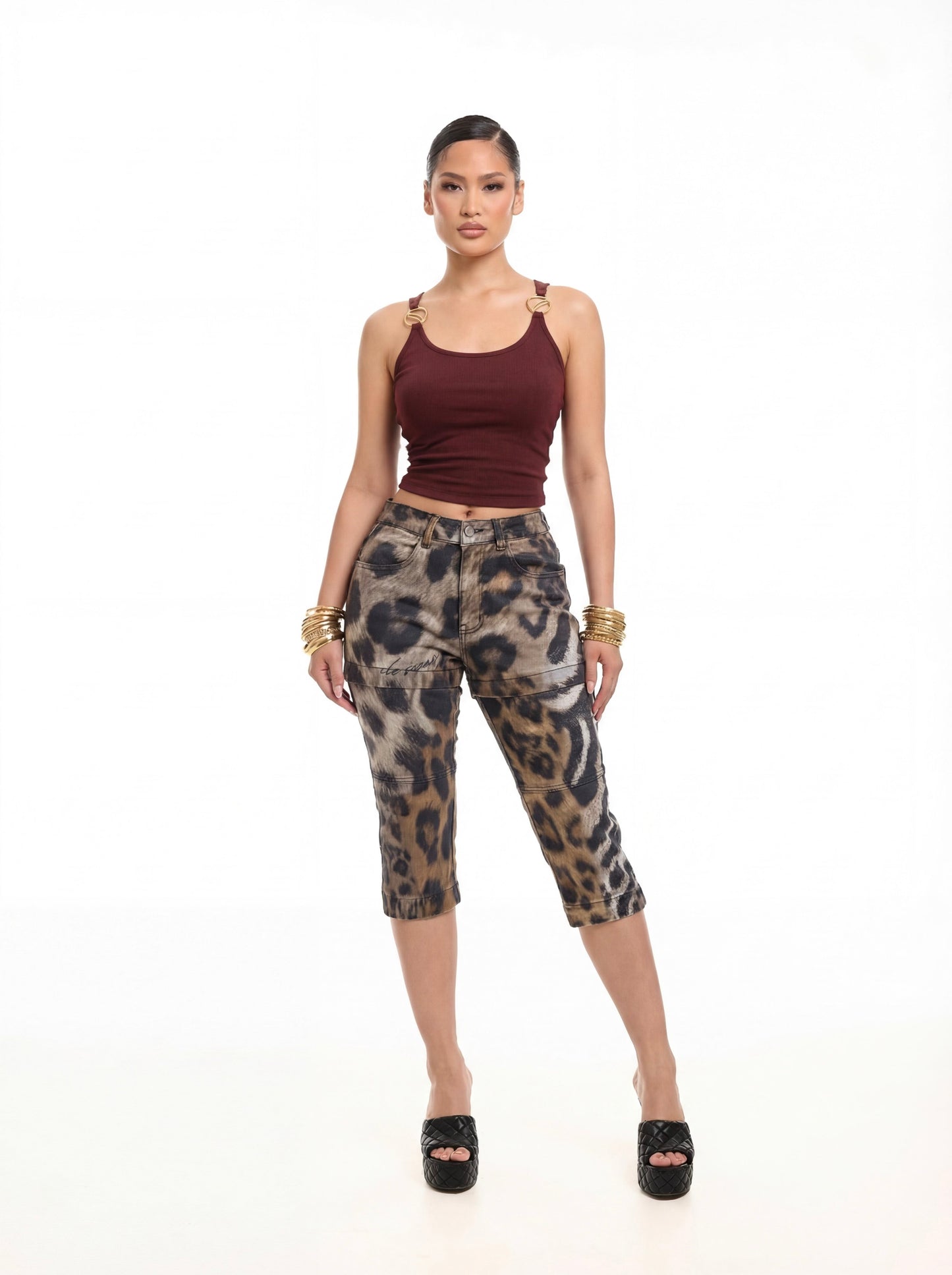 Morph Denim Pants - Leopard