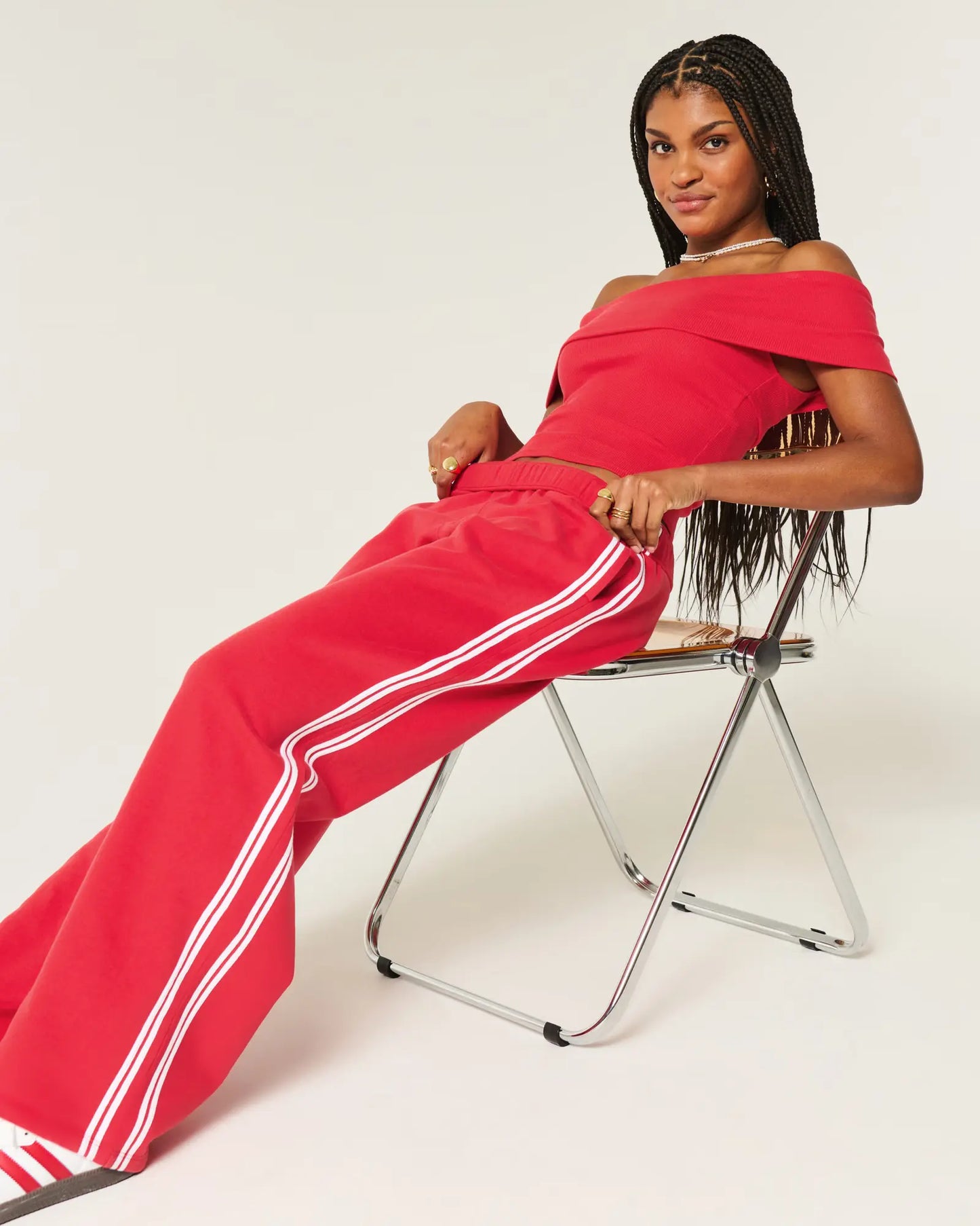 Red off the shoulder top