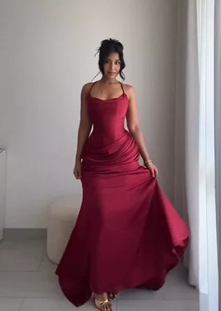 Sexy Sleeveless Waist Solid Color Dress