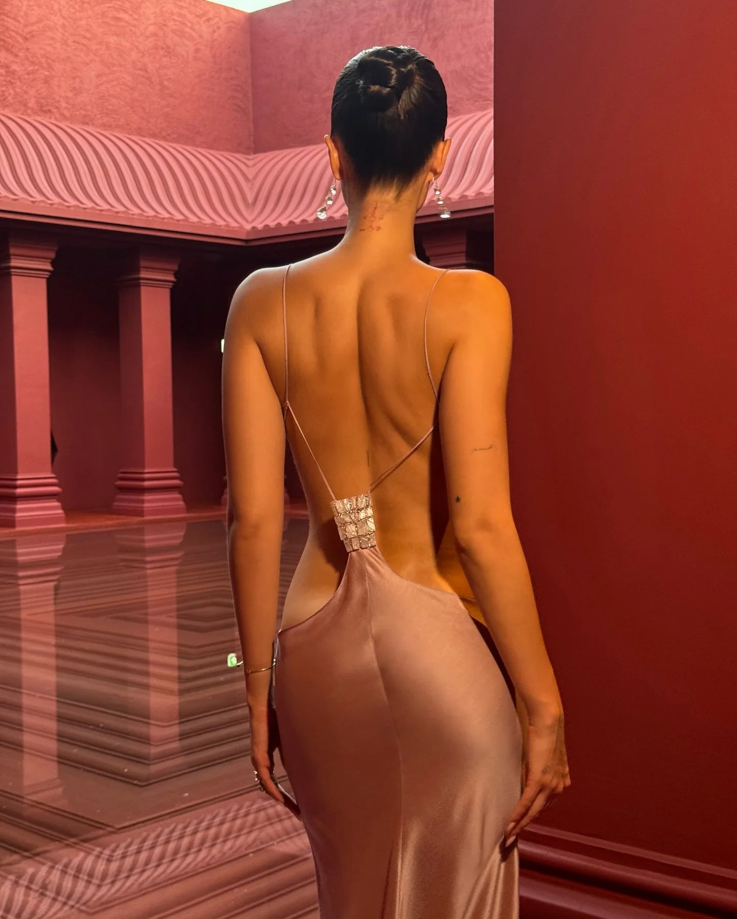 Sexy Sling Rhinestone Bandeau Slim-Fit Dress