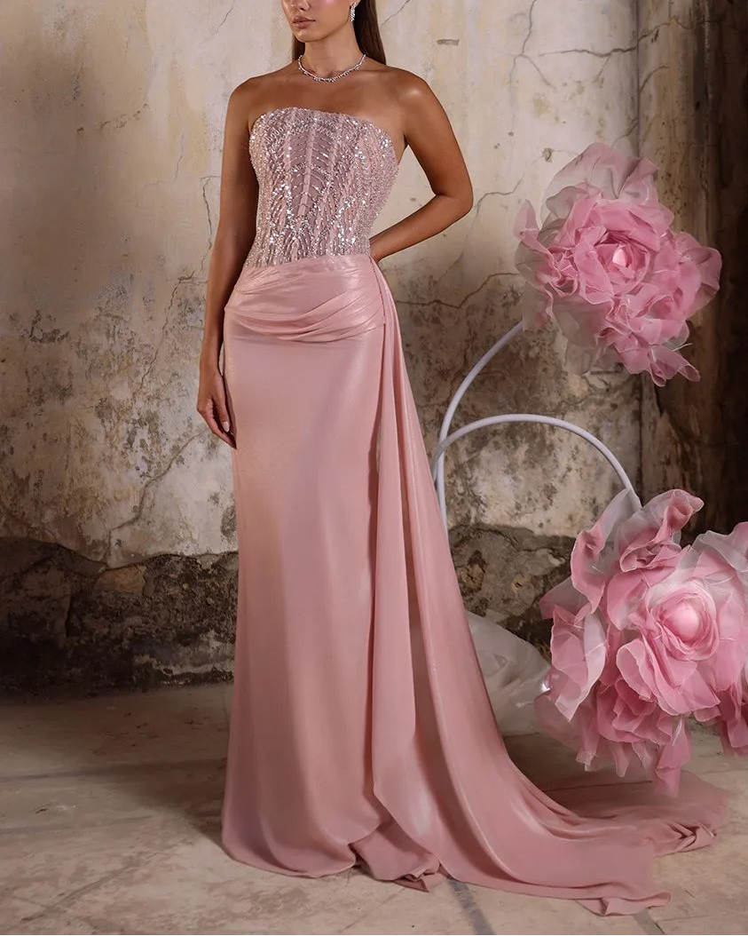 Sexy Bandeau Slim-Fit Stitching Elegant Dress