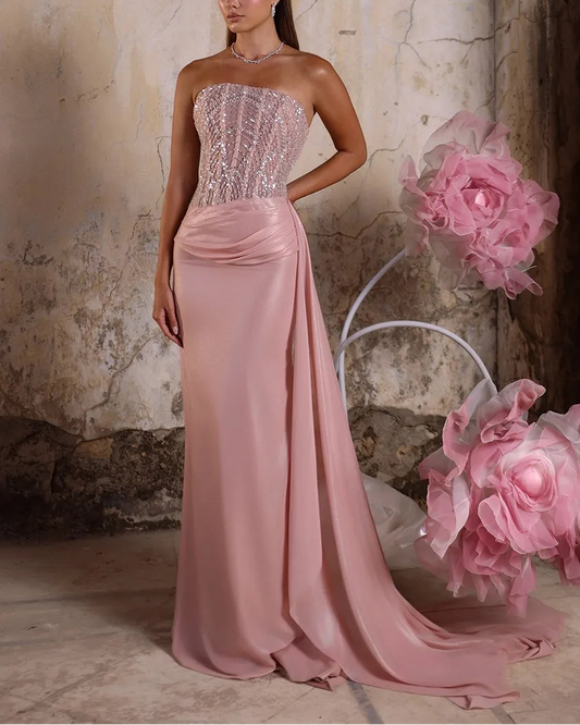 Sexy Bandeau Slim-Fit Stitching Elegant Dress