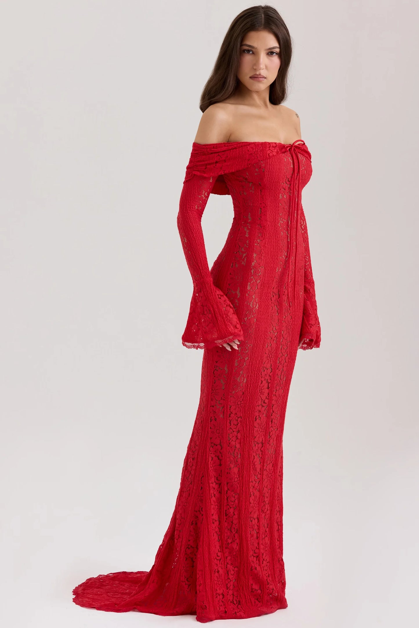 Sexy Long-Sleeved off-Shoulder off-Shoulder Slim Dress