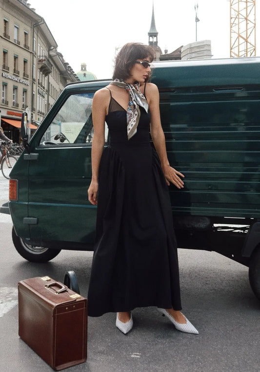 Sexy Strap Stitching Solid Color Dress