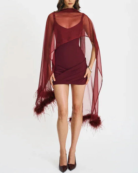 Sexy See-through Thin Shawl Mini Dress