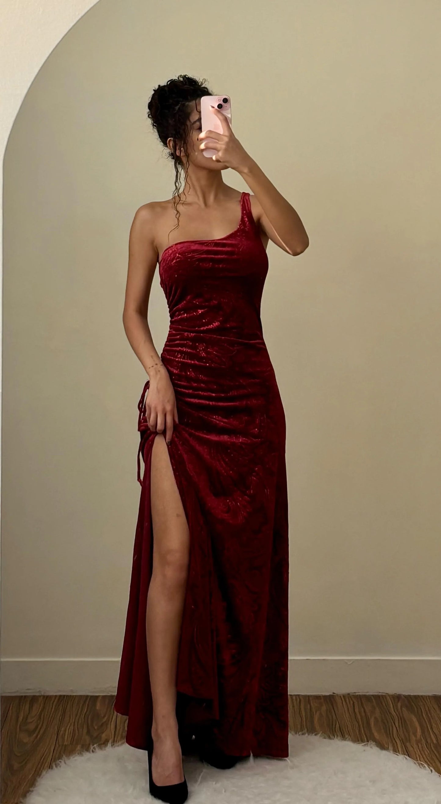 Sexy One-Shoulder Slim Fit High Slit Dress