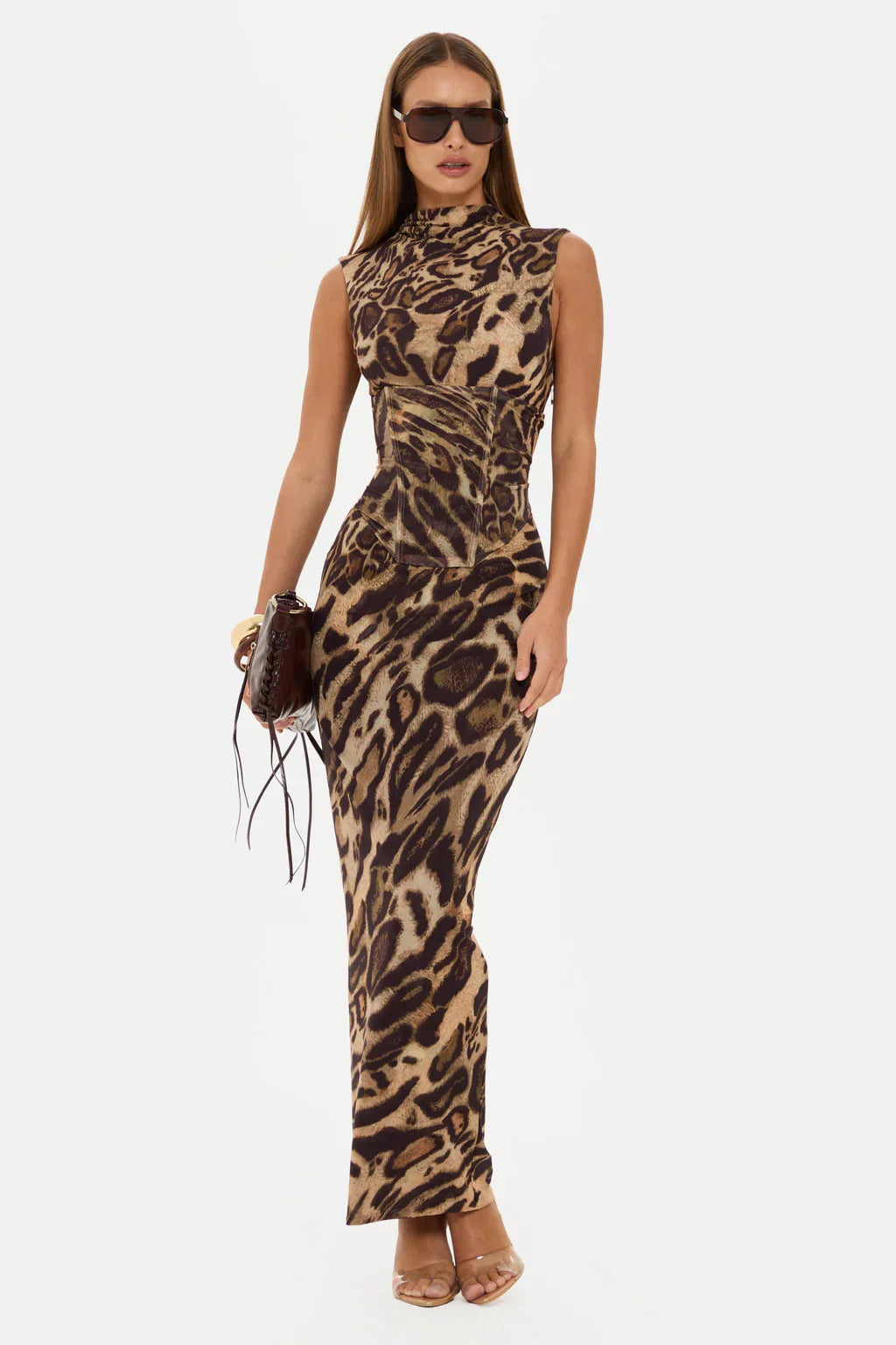Sexy Sleeveless Leopard-Print Slim-Fit Dress