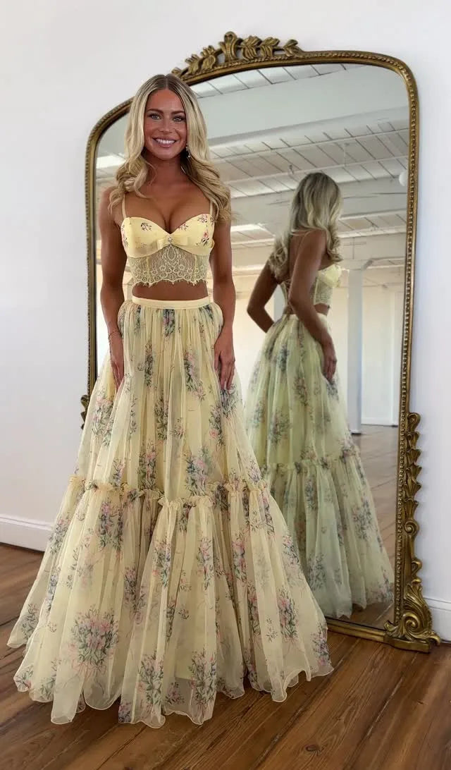 Gilded Dream: French Vintage Floral Gown