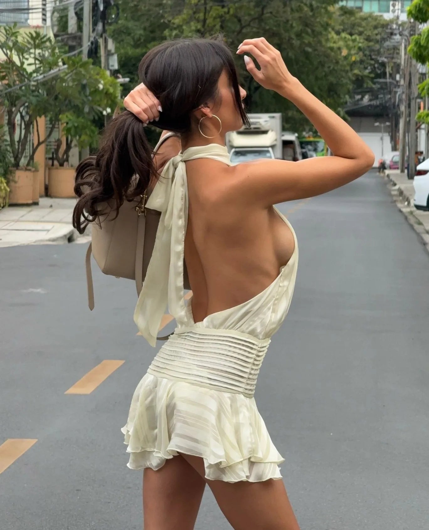 Sexy Sleeveless Backless Playful Mini Skirt