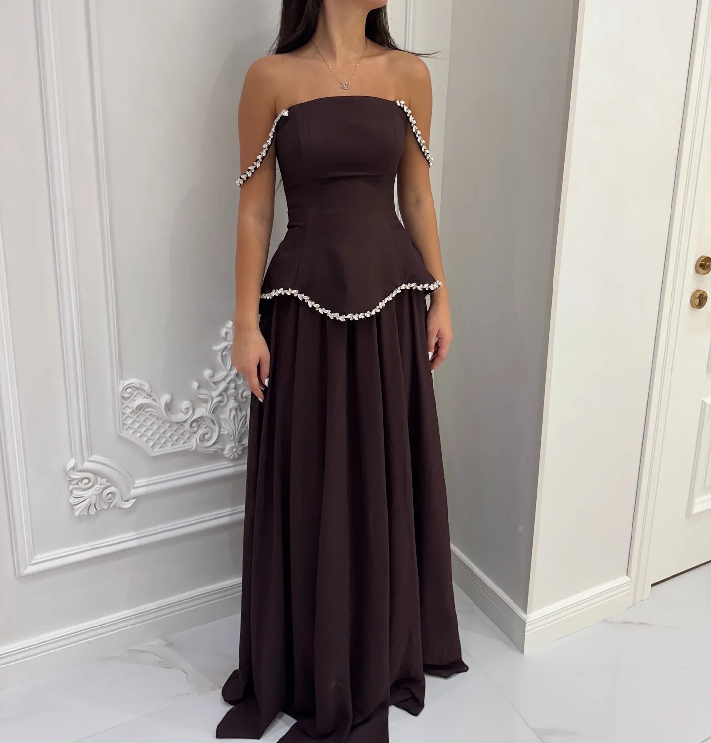 Sexy Rhinestone Stitching Elegant Dress