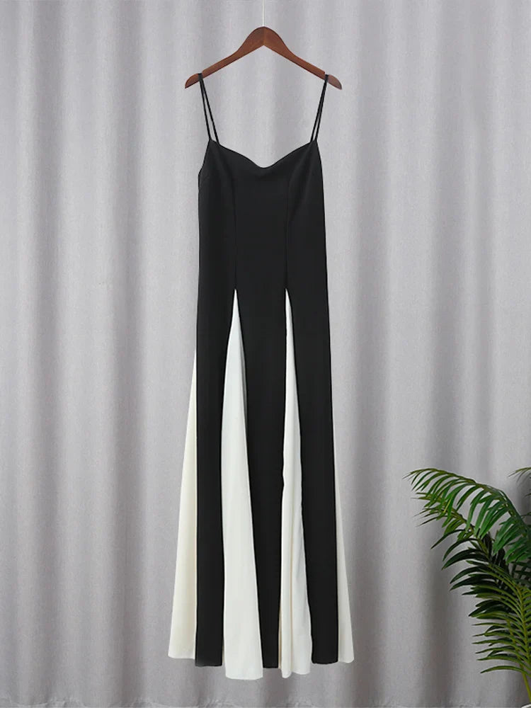 Evander Contrast Sling Maxi Dress