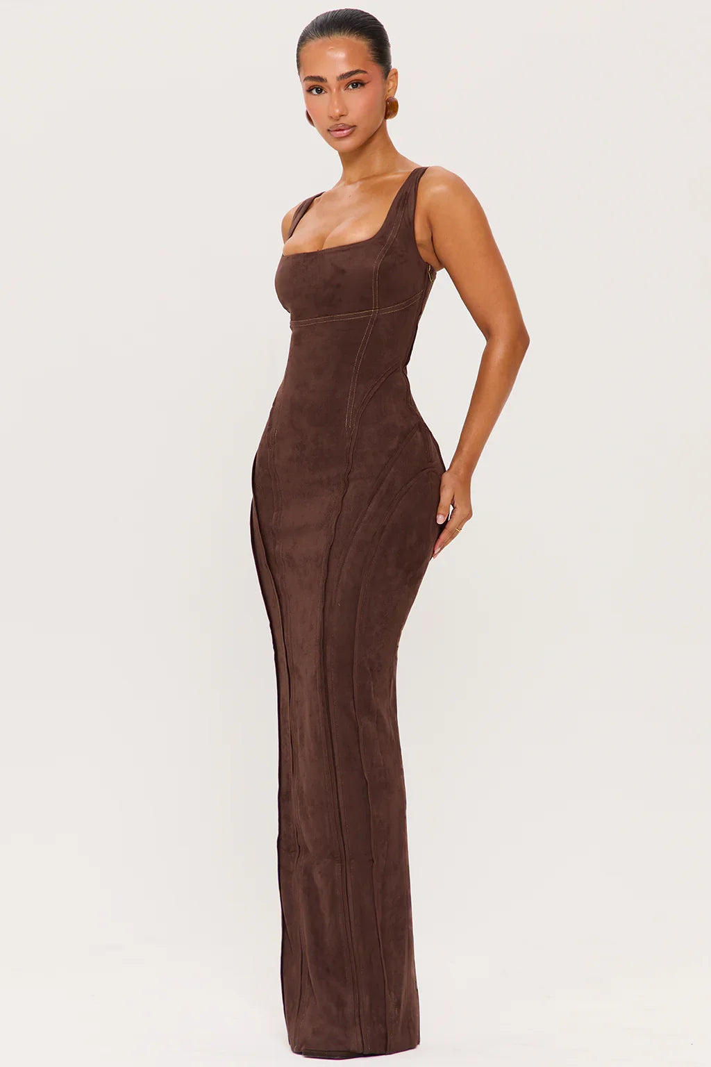 Sexy U Collar Slim-Fitting Patchwork Dress