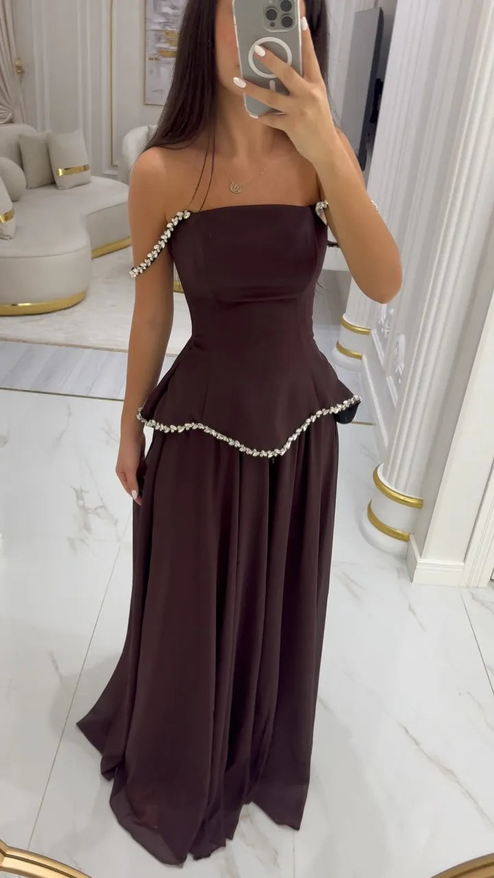 Sexy Rhinestone Stitching Elegant Dress