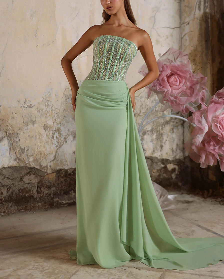 Sexy Bandeau Slim-Fit Stitching Elegant Dress