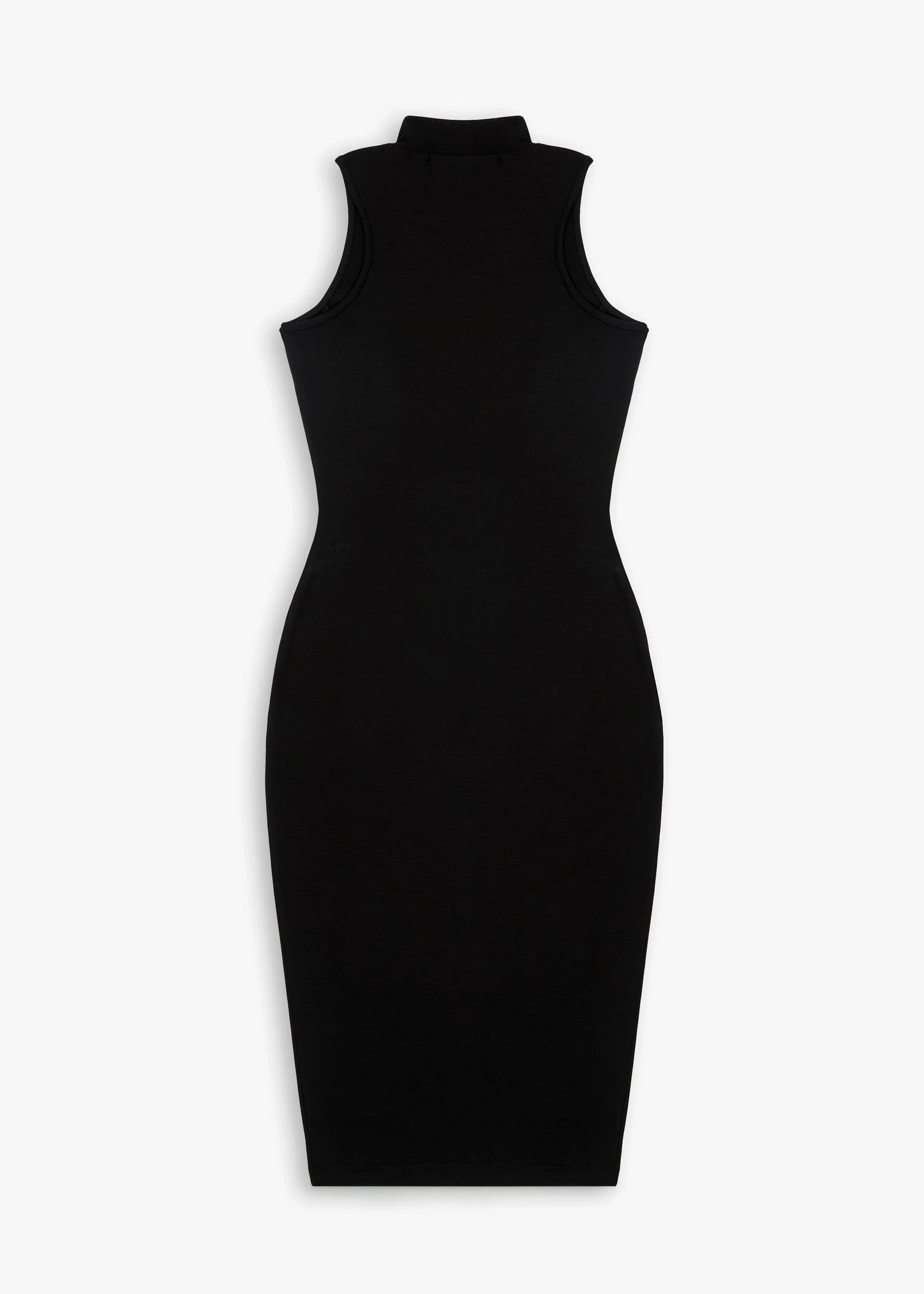 Sexy Sleeveless Solid Color Zip Dress Bodycon Dress