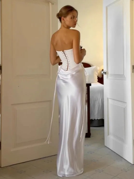 Sexy Tube Top Waist-Wrapped Elegant Dress