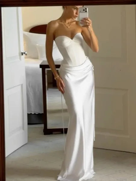 Sexy Tube Top Waist-Wrapped Elegant Dress