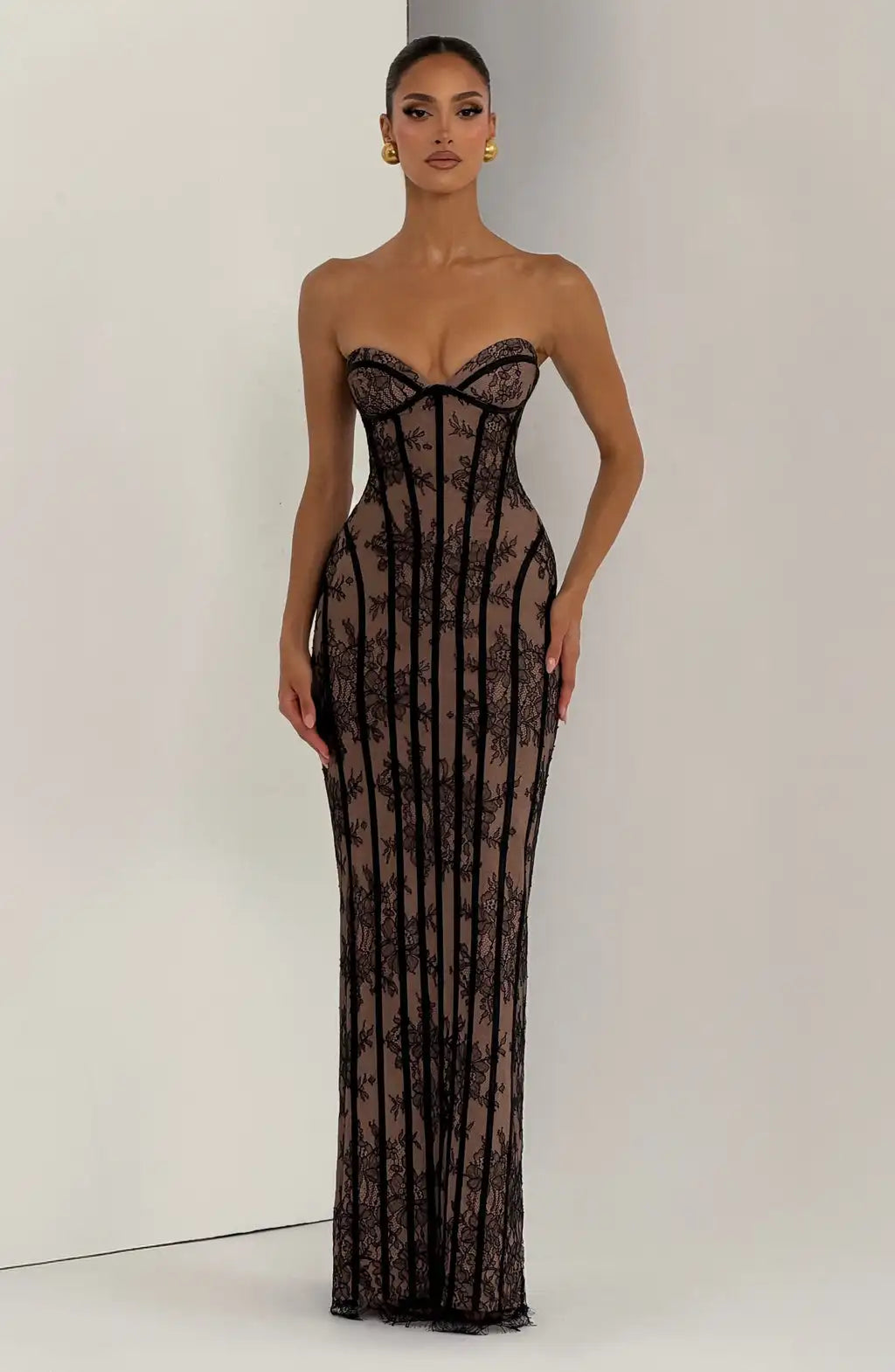 Sexy Lace V-neck Tube Top Dress