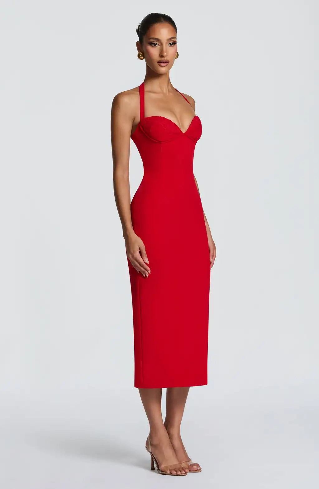 Sexy Halter Low-Cut Slim Fit Backless Dress
