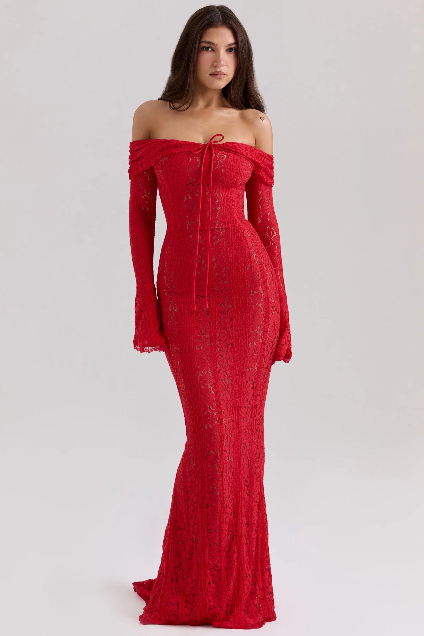 Sexy Long-Sleeved off-Shoulder off-Shoulder Slim Dress