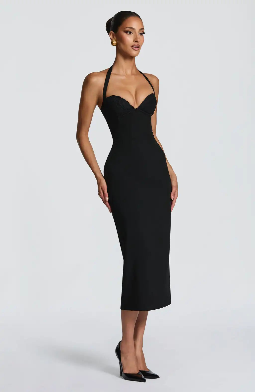 Sexy Halter Low-Cut Slim Fit Backless Dress
