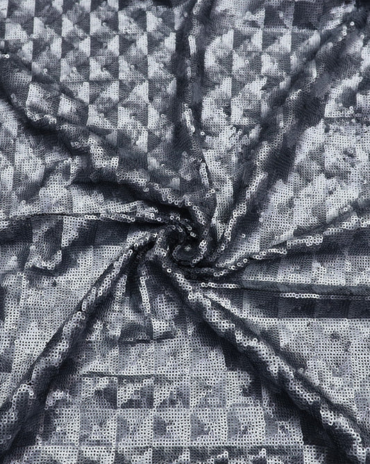 SILVER NET SEQUINS FABRIC