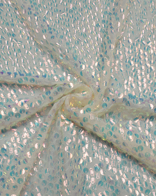 MULTICOLOR NET SEQUINS FABRIC