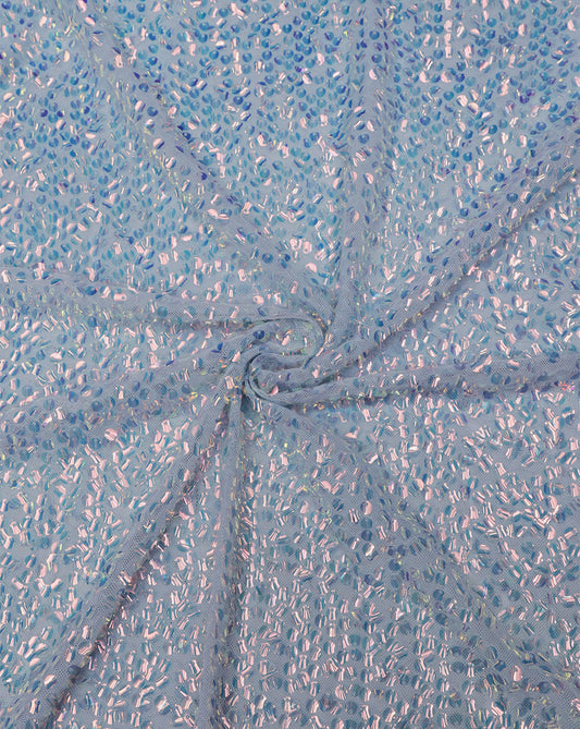 MULTICOLOR NET SEQUINS FABRIC