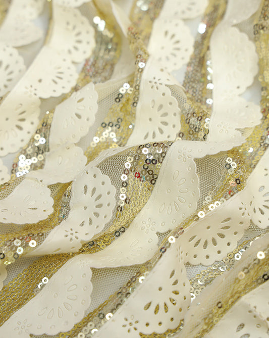 POLYESTER NET SEQUINS FABRIC