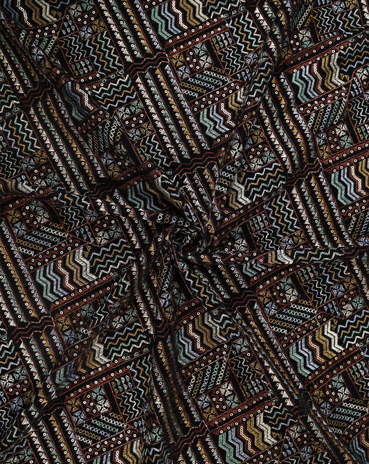MULTICOLOR VELVET FABRIC WITH SEQUINS