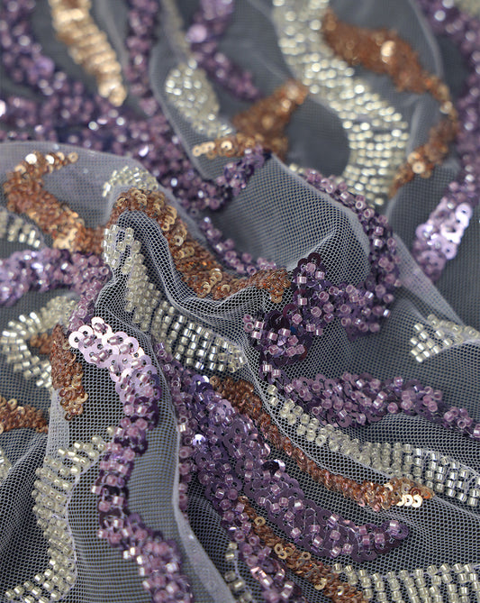 POLYESTER NET SEQUINS FABRIC