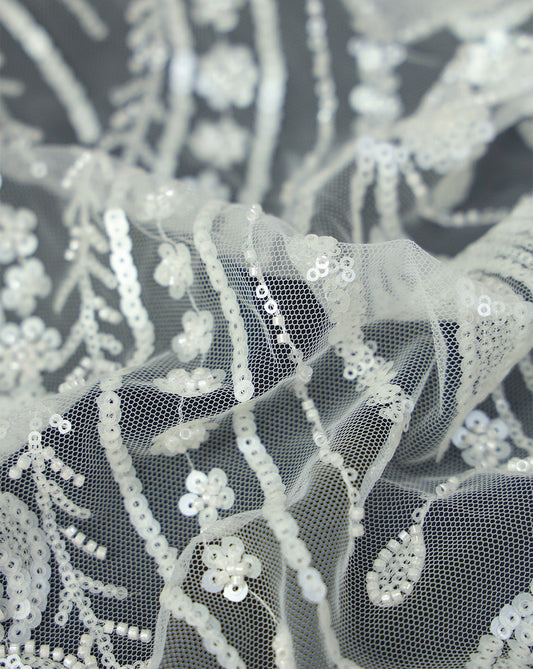 POLYESTER NET SEQUINS FABRIC