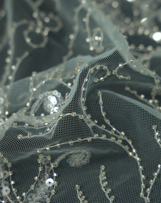 POLYESTER NET SEQUINS FABRIC