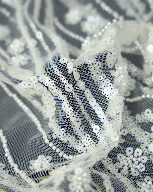 POLYESTER NET SEQUINS FABRIC
