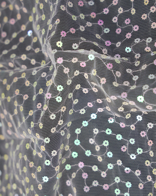 POLYESTER NET SEQUINS FABRIC