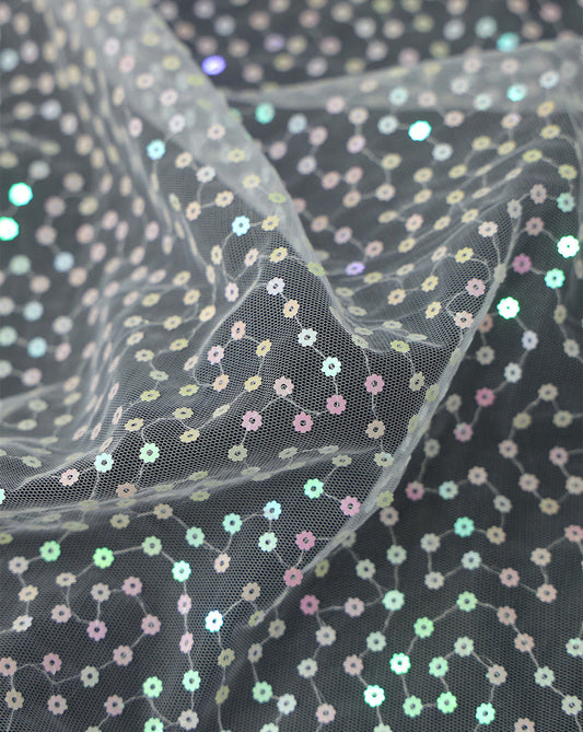 POLYESTER NET SEQUINS FABRIC