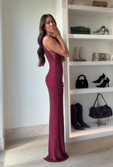 Sexy Sleeveless Slim-Fit Shiny Dress