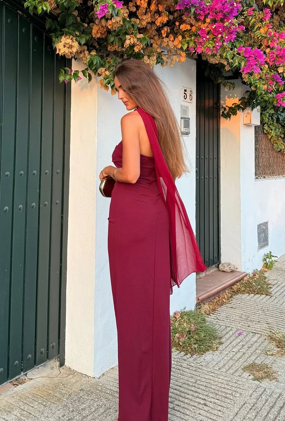 Sexy Sleeveless Tube Top High Slit Scarf Skirt