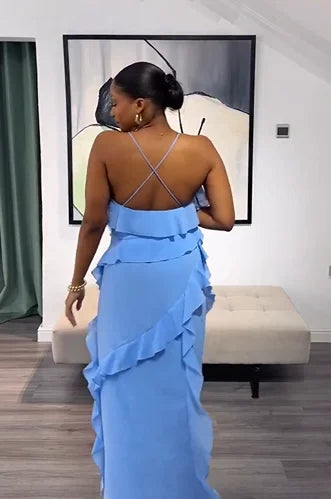 Sexy Low-Cut Backless Stringy Selvedge Dress