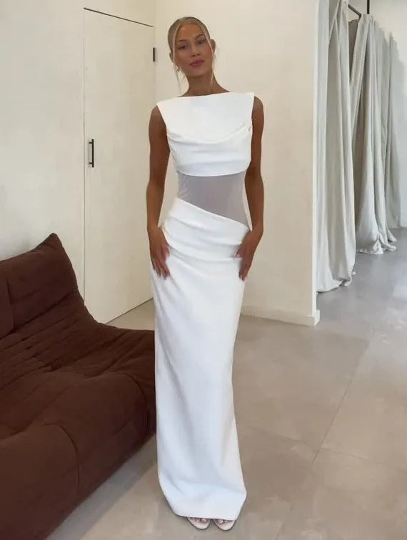 Sexy Sleeveless Stitching See-through Dress