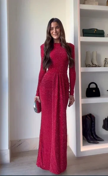 Sexy Long Sleeve Polka Dot Slim Dress