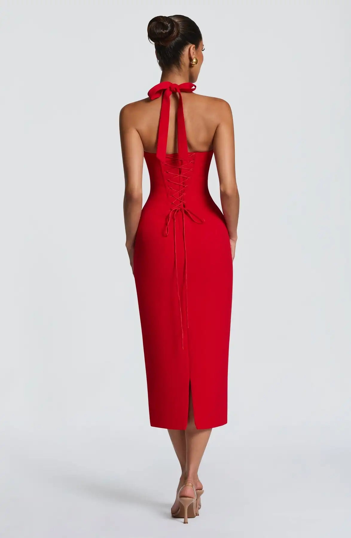 Sexy Halter Low-Cut Slim Fit Backless Dress