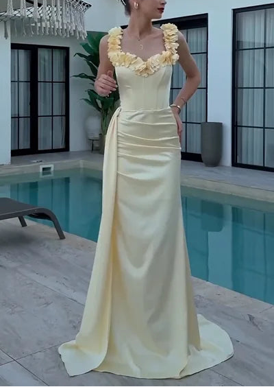 Sexy Sleeveless Cold-Shoulder Lace Slim Maxi Dress