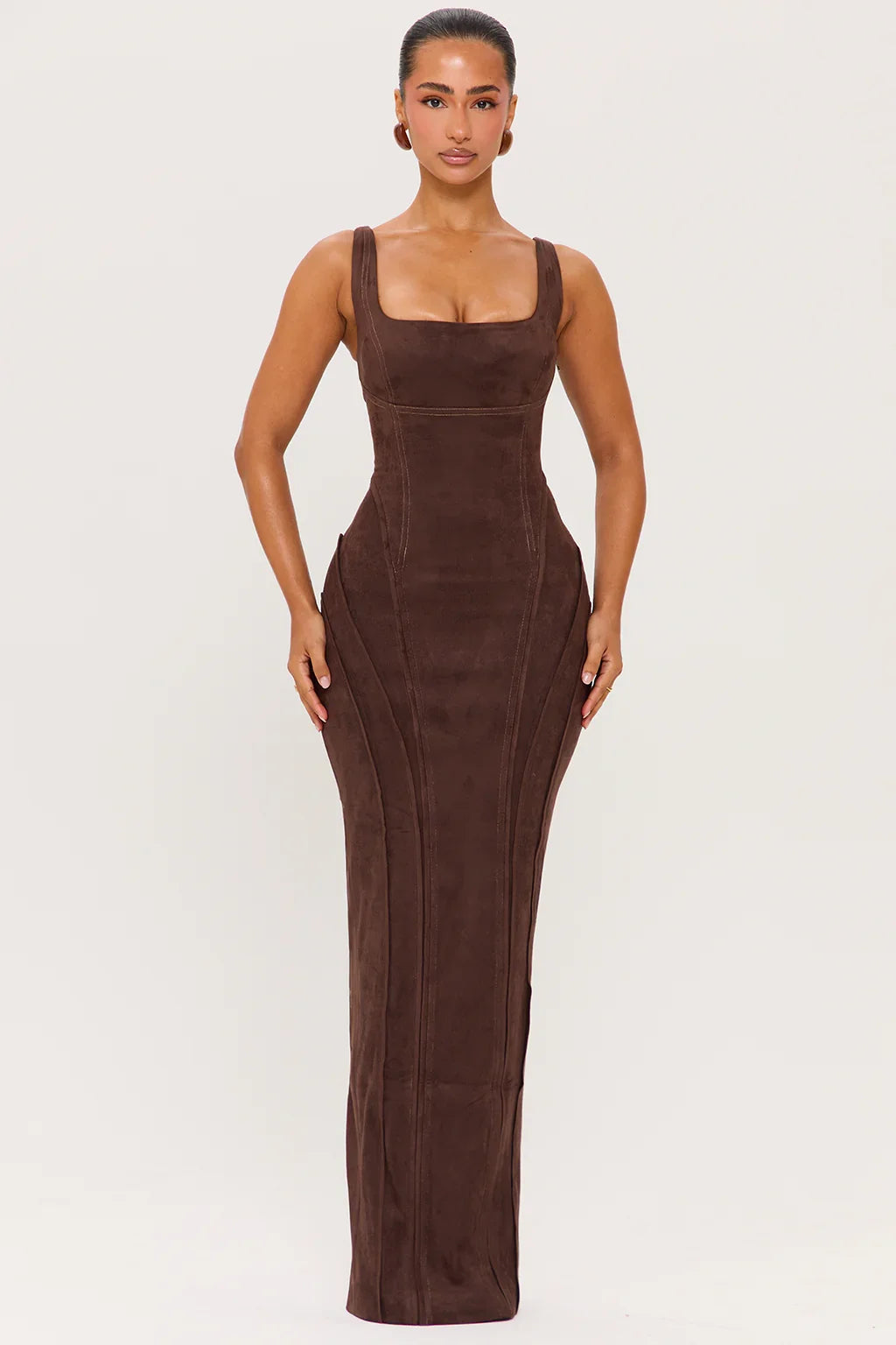 Sexy U Collar Slim-Fitting Patchwork Dress