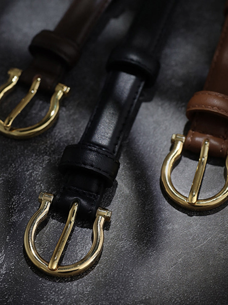 Women's Vintage Sophisticated Faux - Leather Horsebit Belt