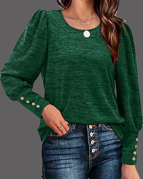 CREW NECK PUFF SLEEVE TOP(7 COLORS)