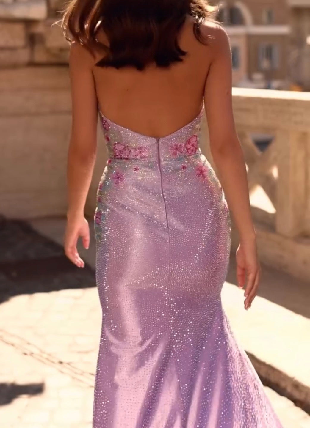 Elegant V-neck Halter Sequined Split Embroidered Maxi Dress