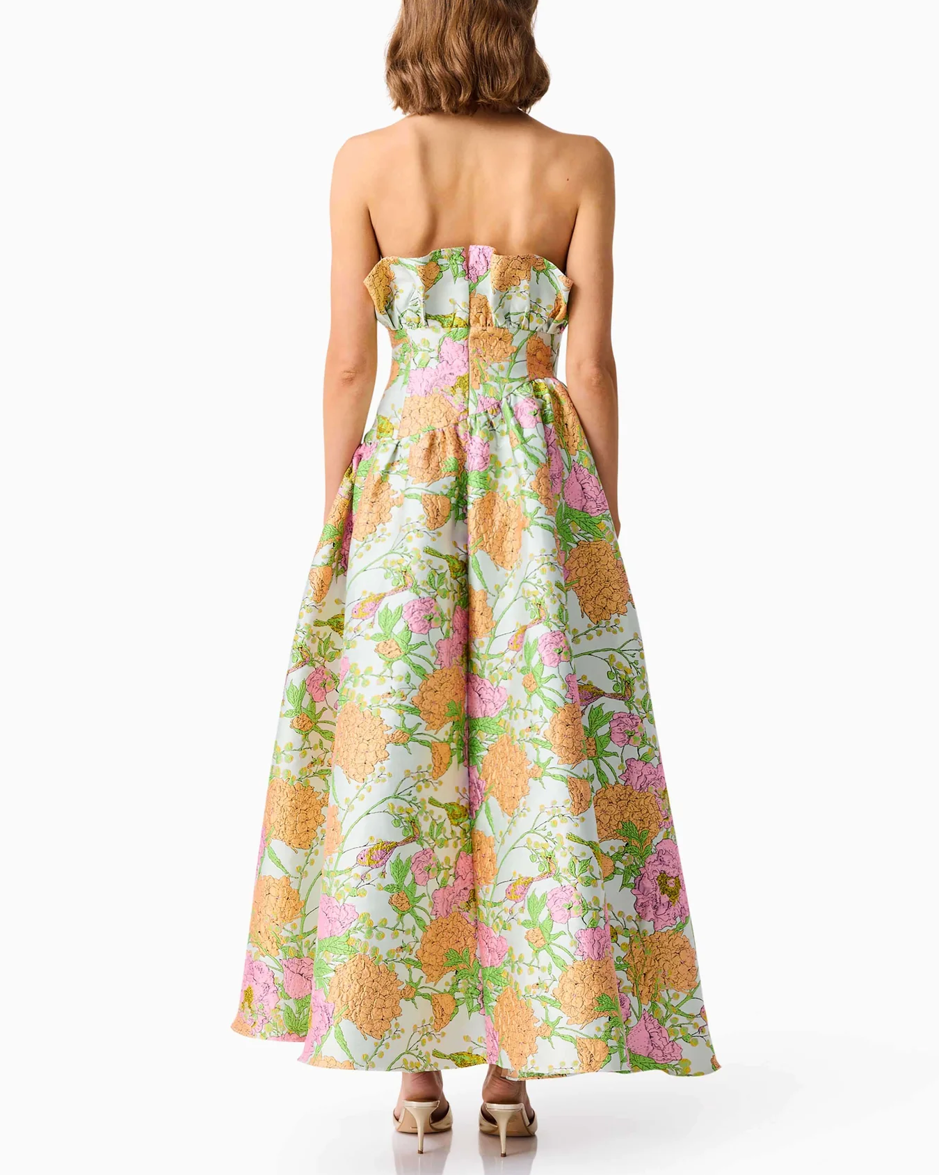 Sexy Tube Top Printed Pleated High-End Dress